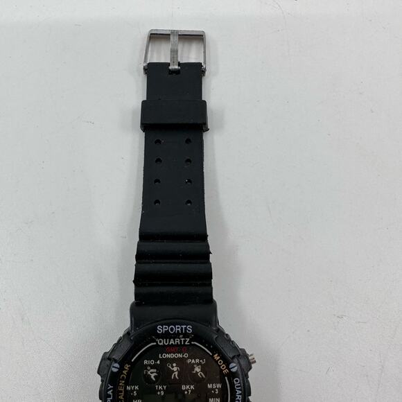 VTG Quartz World Time Watch The Humane Society Black Sports Band 90's Watch - Picture 5 of 8